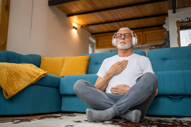 Hands resting while focusing on breath